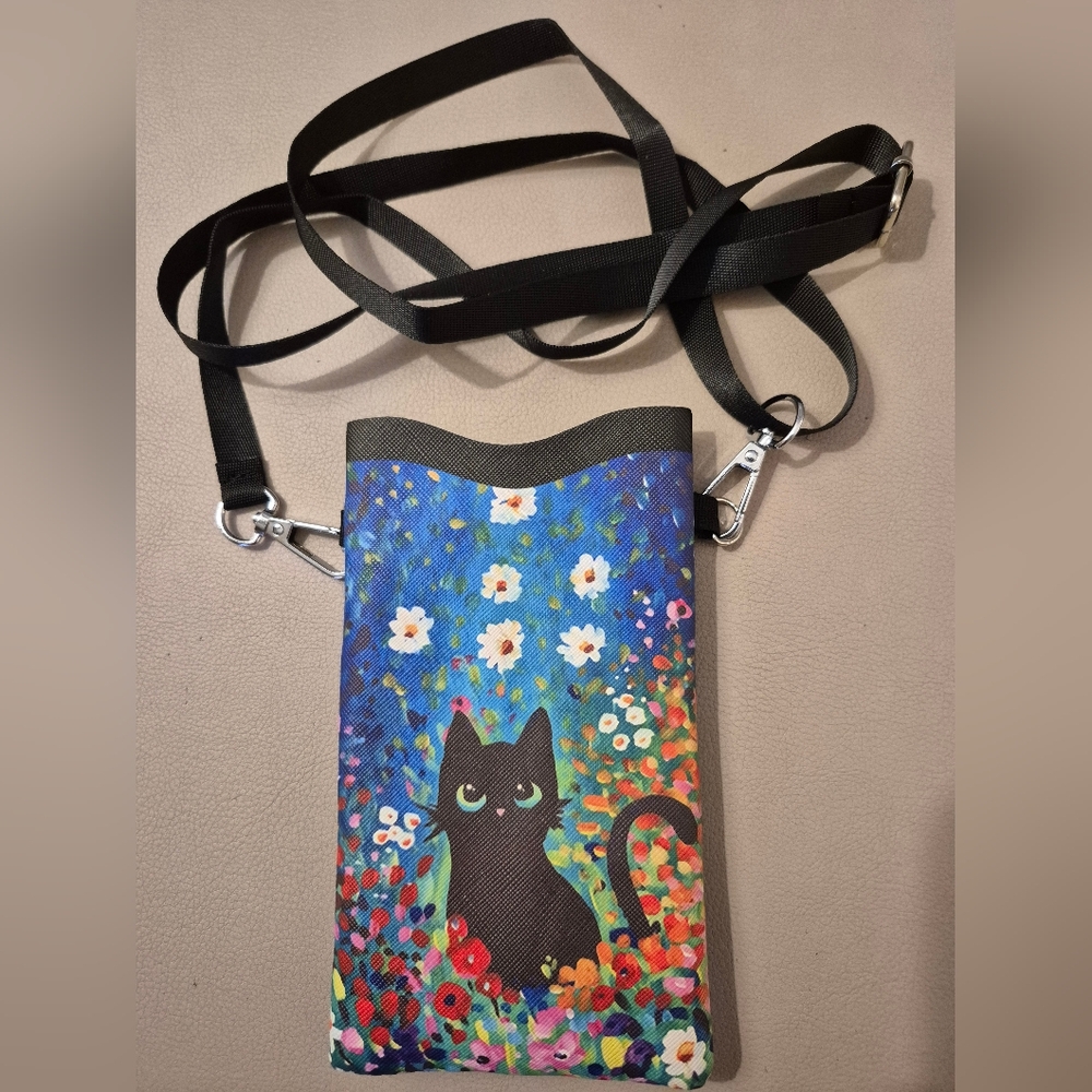 Colorful Cat Print Cell Phone Bag